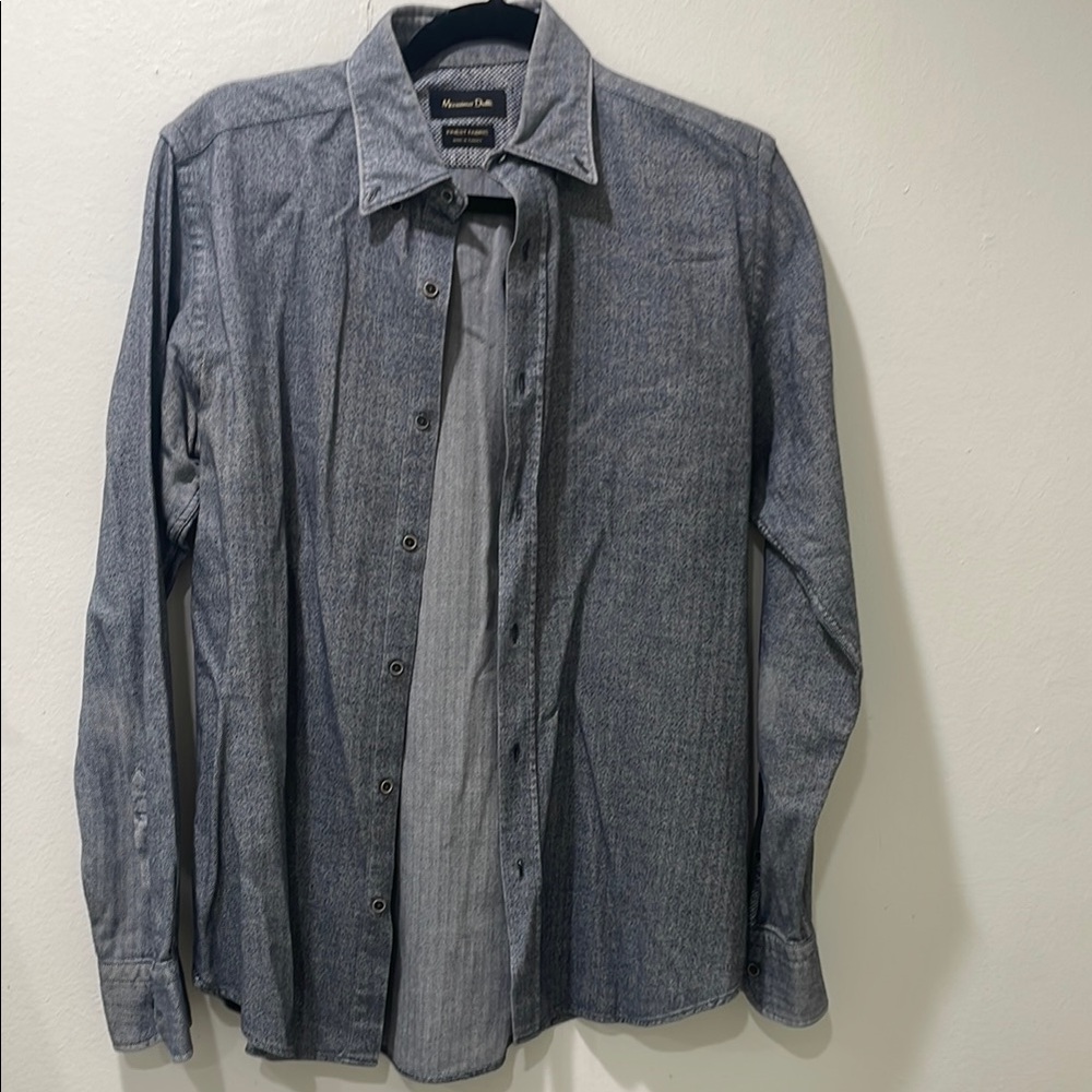Massimo Dutti Blue Casual Button Down Shirt Relaxed Fit